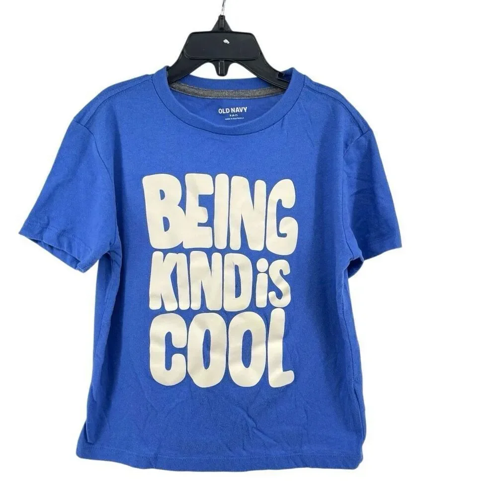 Kindness Shirt Kids Old Navy Blue “Being Kind Is Cool” Graphic Tee Size S 6-7